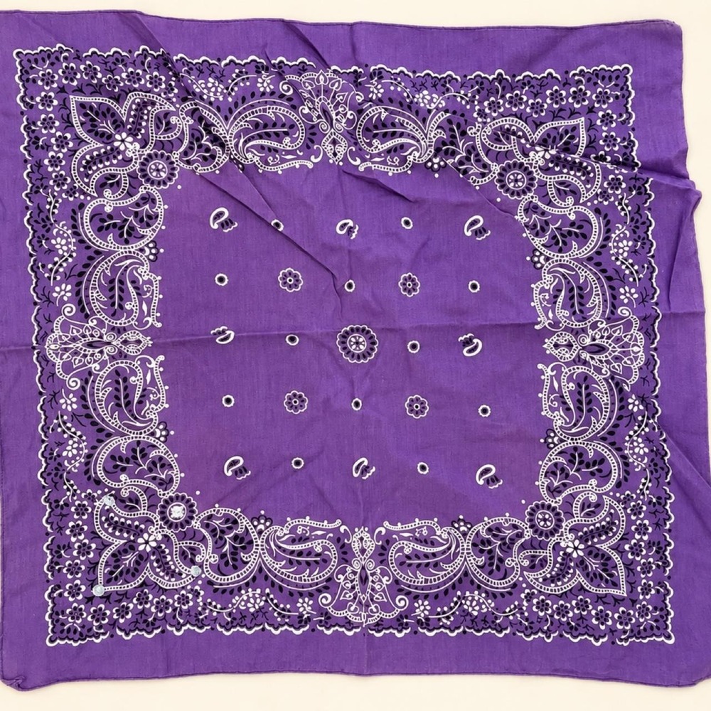 Purple Paisley Rhinestone Bandana | Made in USA